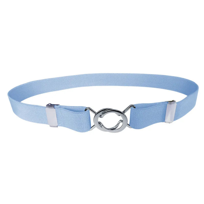 Adjustable Elastic Stretch Belt Invisible Belt for Women Girls Jeans Pants Dress,2.5cm Wide Metal Ring Buckle,No Hassle,No Bugle