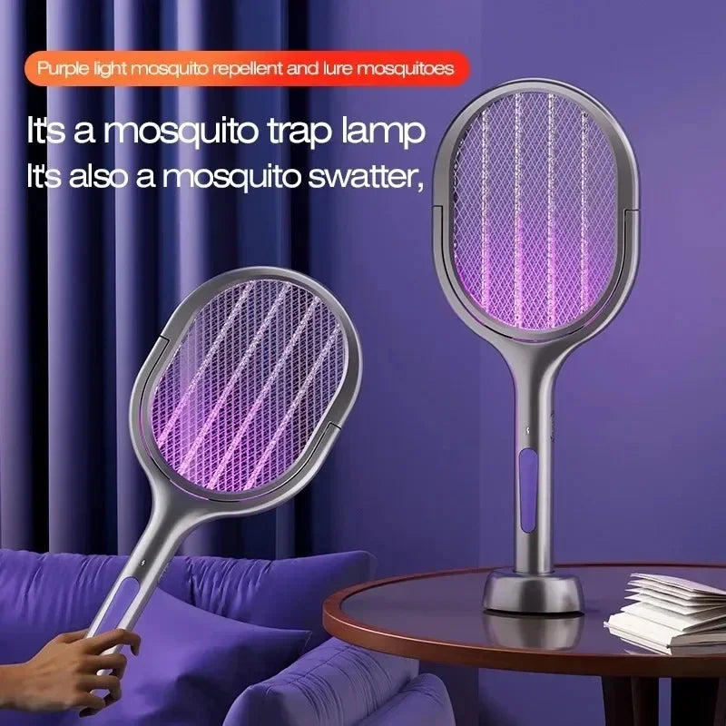 Scalable Portable Mosquito Swatter, Fly Swatter, Electric Mosquito Swatter Insect Swatter Mosquito Swatter with Mosquito Lure Lamp Extension, USB Rechargeable Insect Repellent, Physical Pest Control, Suitable for Bedrooms, Of