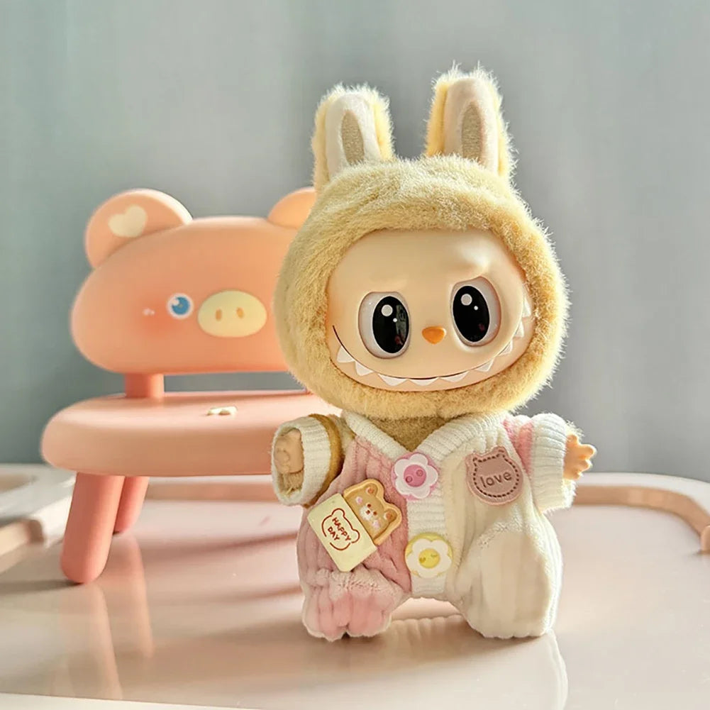 For 17cm Labubu V2 Doll Clothes Baby crawling suit Labubu Clothes Ropa Labubu