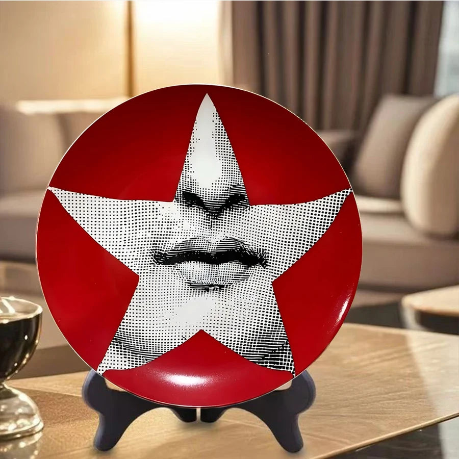 1 piece, red Italian style series - ceramic decorative panel, non food use, suitable for home, living room, holiday decoration