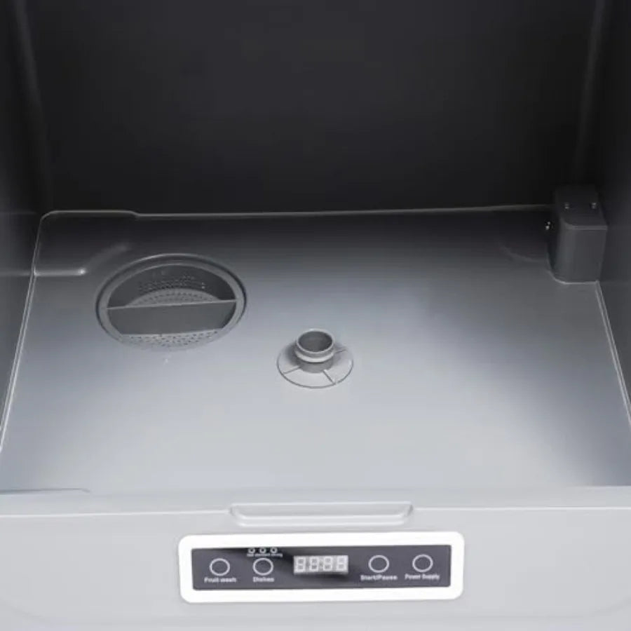 110V 800W Compact Portable Dishwasher with 360 Rotating Spray Mini Countertop Dish Washing Machine in White 3 Washing Programs