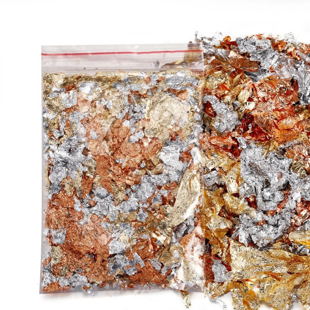 2-10g Shiny Foil Flake Resin Epoxy Mold Art Decoration Gold Color Foil Fillings for Resin Jewelry Making Nails Art Crafts Filler