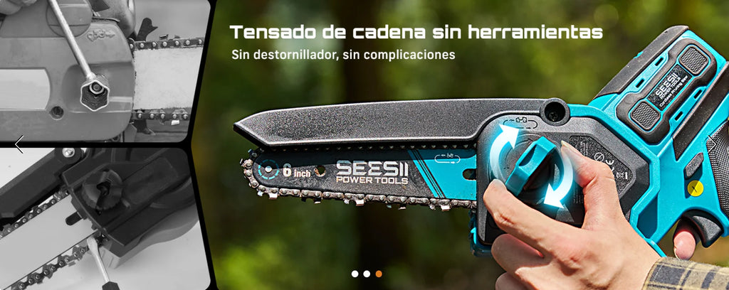 SEESII 6&8'' Brushless Electric Chainsaw 1000W Cordless Electric Saw Woodworking Garden Pruning Tools For Makita 18V Battery Pin
