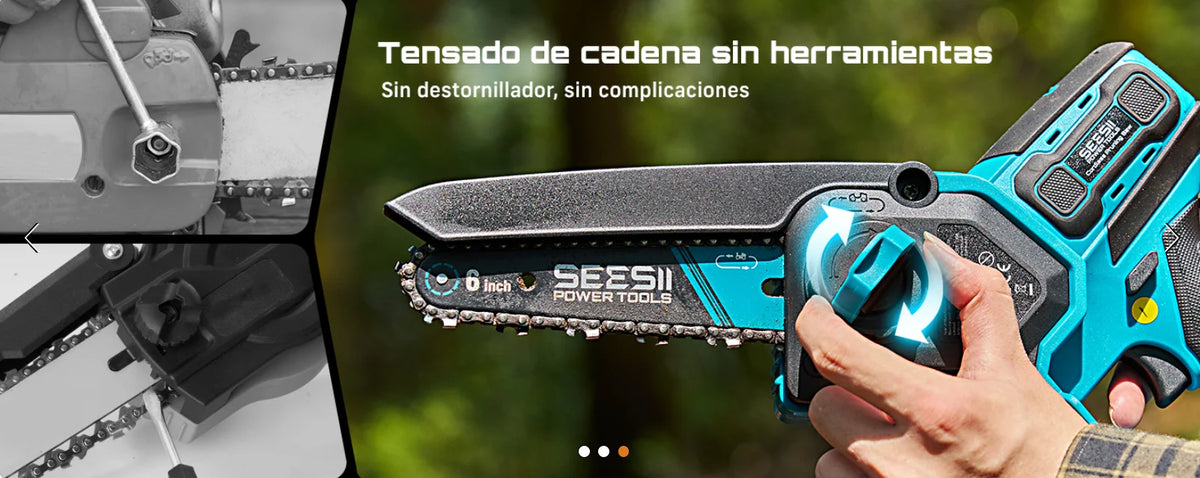 SEESII 6&8'' Brushless Electric Chainsaw 1000W Cordless Electric Saw Woodworking Garden Pruning Tools For Makita 18V Battery Pin