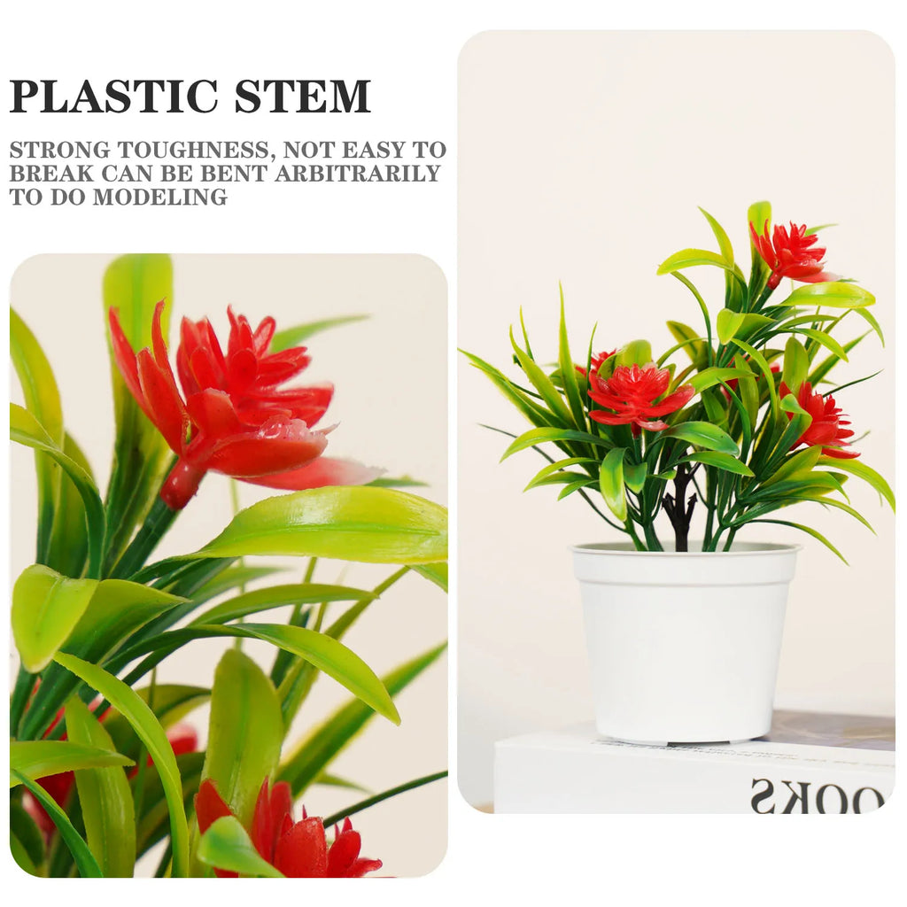 Artificial Flowers Plants Potted Green Bonsai Pot Plants For Home Decor Craft Plant Decorative Fake Flower Ornaments