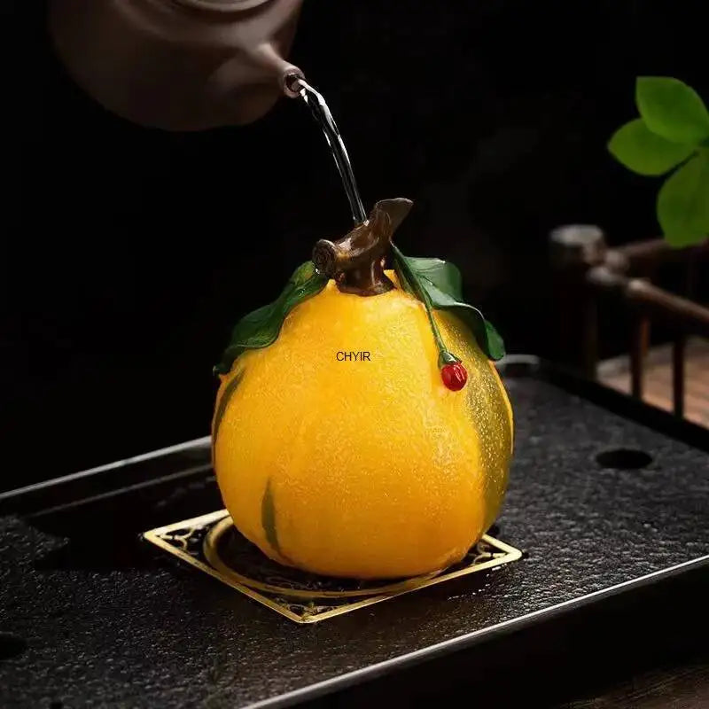 Tiktok Net Red Color Tea Pet Individuality Creativity Grapefruit Temptation Tea Ceremony Tea Tray Can Support Household Tea Room