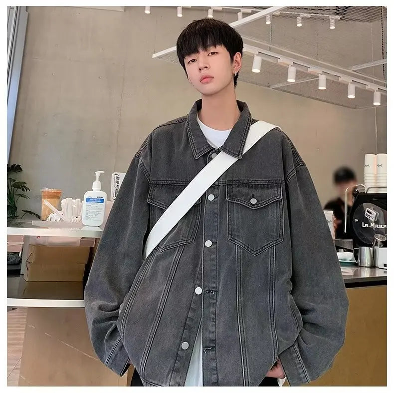 Denim Jackets for Men Baggy Vintage Personality Safari Style Trendy Urban Street Style Handsome Pockets Outwear American  Hombre