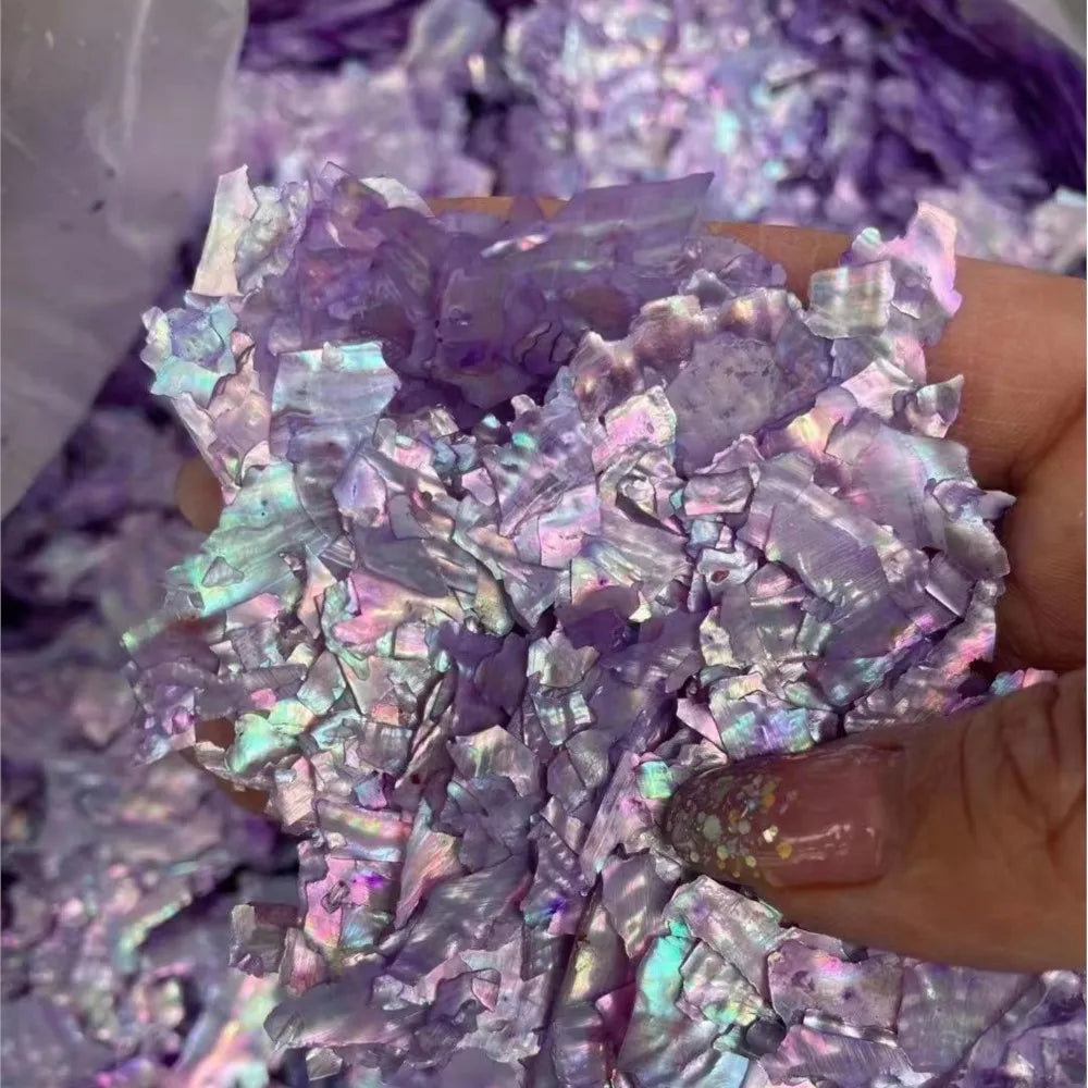 1 Bag Natural Abalone Seashell Nail Charms Gradient Ultra-thin Irregular Abalone Slices Nail Art Shell Design Fragment Flake #5g