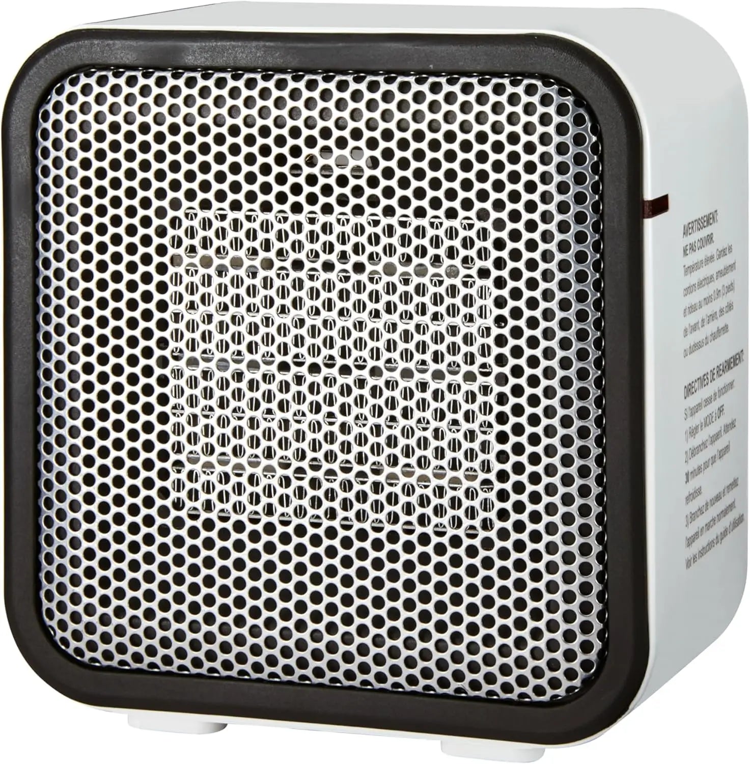 Portable Mini Ceramic Space Heater, 500W for Office Desk & Indoor Use, Tip-Over Protection, Lightweight White
