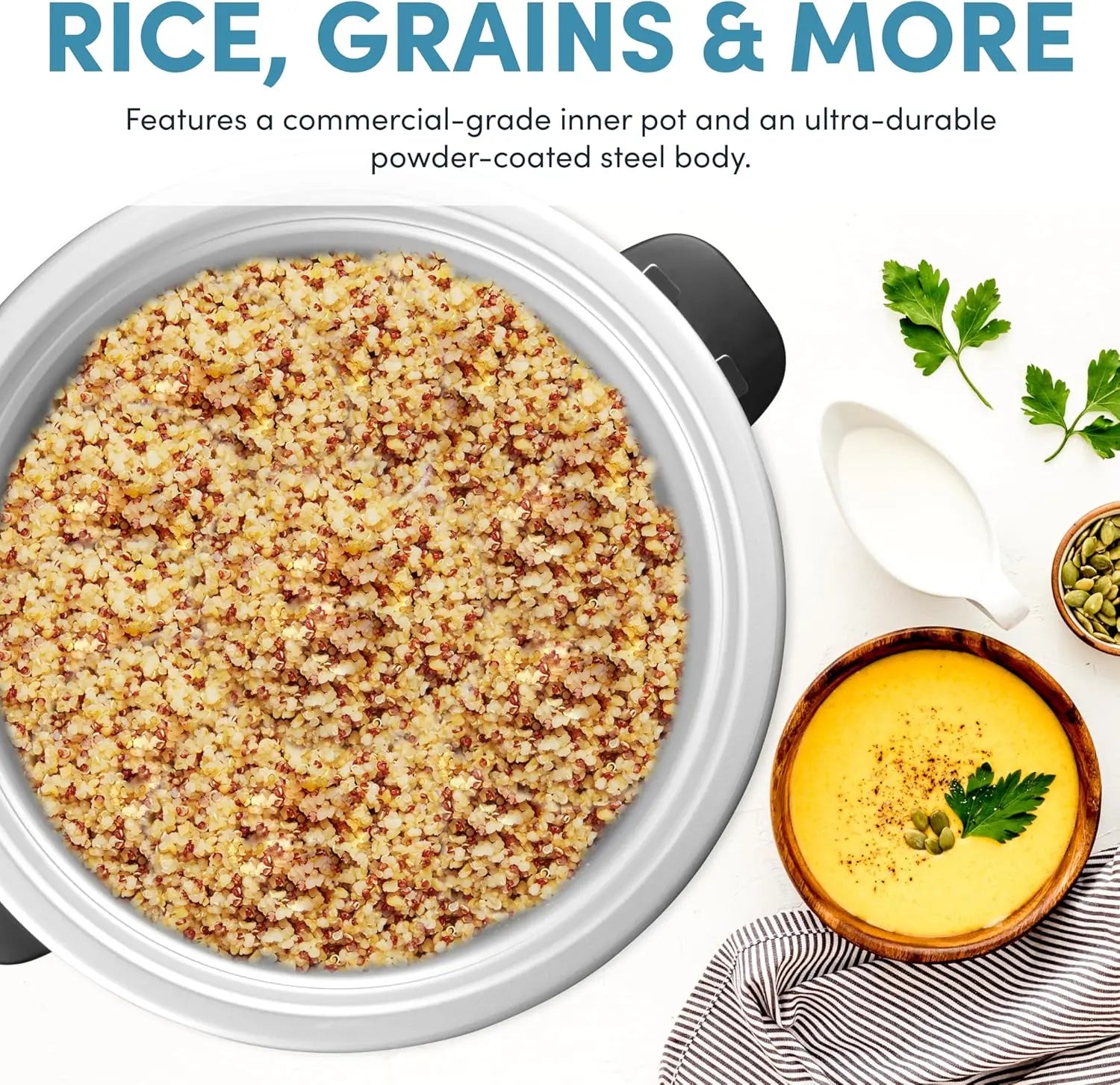 Large 60-Cup Commercial Rice Cooker with Automatic Keep Warm, Easy Cleaning