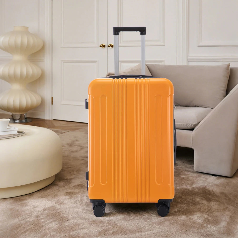 3 Piece ABS Luggage Set 20/24/28 Inch Carry on Suitcase with 360° Spinner Wheels TSA Combination Lock Matching Color Brown