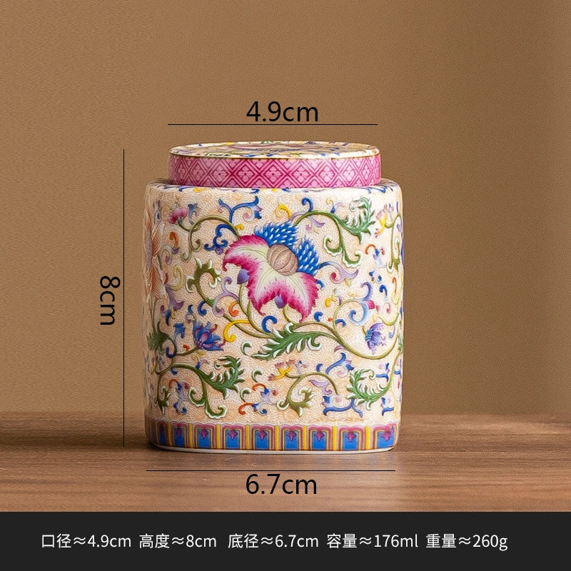 Enamel Ceramic Tea Jar Tea Box Sealed Moisture-proof Jar Teas Container Teas Storage Jar Candy Jars Creative Storage Jars