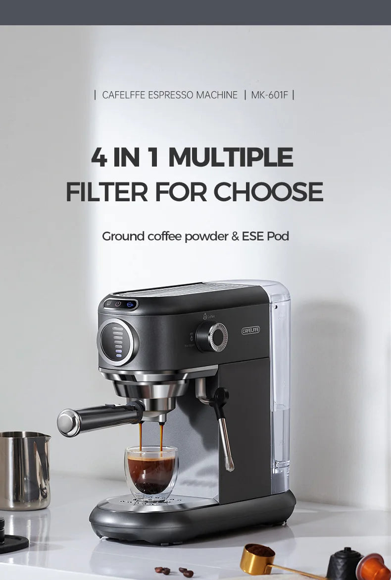 Cafelffe 4in1 Coffee Machine Dolce gusto Nes Capsule Espresso Maker ESE Pod Ground Gift for Lover,Dad,Mom Cafetera304 Cappuccino