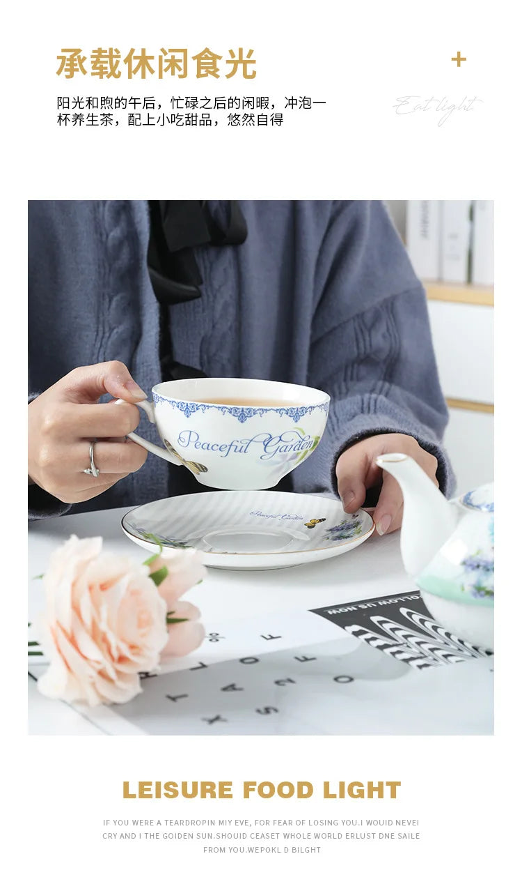 English Afternoon Tea Set, Single Person Mother-Daughter Teapot with Filter, Creative Floral Ceramic Tea Ware
