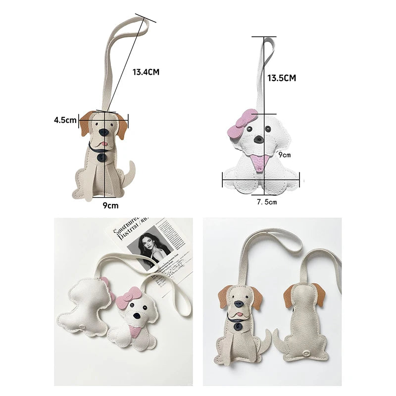 [HS][HS]1Pc New Cute Bichon Frise Labrador Retriever Dog Charms Cute DIY Lanyard Leather Dog Bag Charms