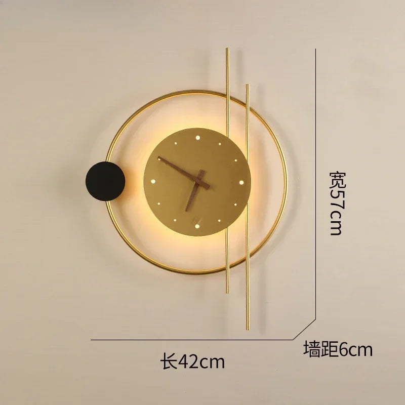 Modern LED Wall Lamp Clock Sconce for Bedroom Bedside Living Dining Room Aisle Porch Corridor Home Decor Lighting Fixture Luster