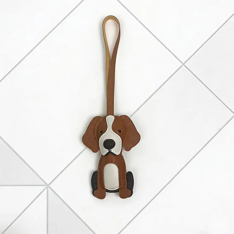 [HS][HS]1Pc New Cute Bichon Frise Labrador Retriever Dog Charms Cute DIY Lanyard Leather Dog Bag Charms