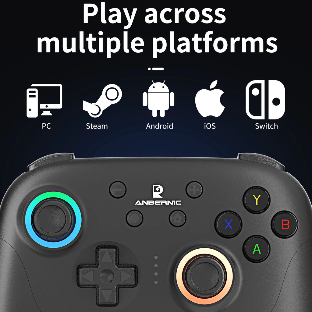 ANBERNIC RG P01 Retro Games Controller Wired/Wireless Bluetooth RGB Hall Effect Joystick XBOX Gamepad for PC Android IOS Steam