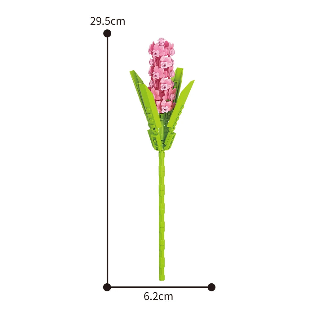 Creativity Potted Plants Bouquet Rose Lily Flower Home Desk Plant Decoration Assemble Building Blocks Bricks Toys Girls Gift
