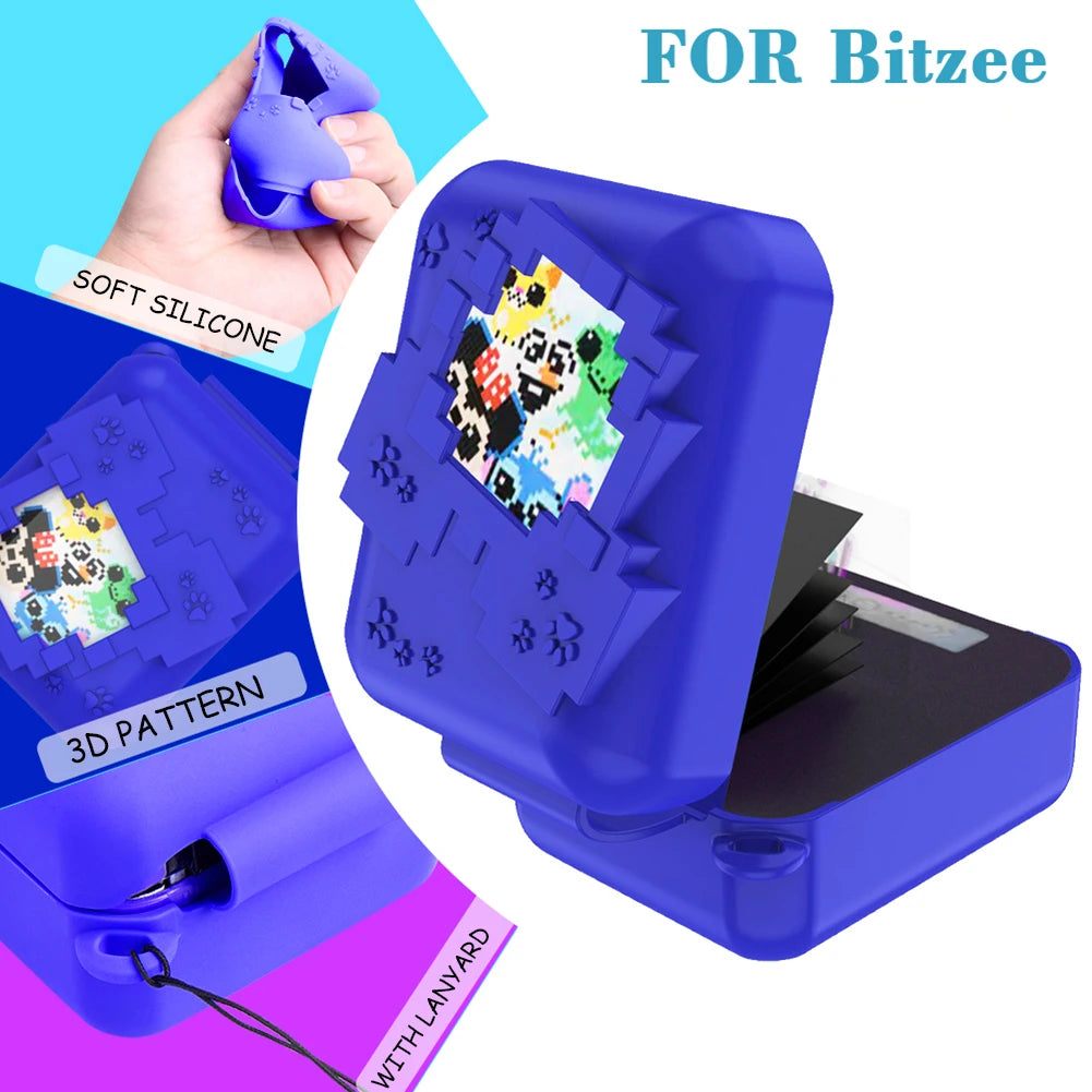 3D Cartoon Cute Silicone Carry Case for Bitzee Interactive Toy Digital Pet Washable Protective Cover Shockproof with Lanyard