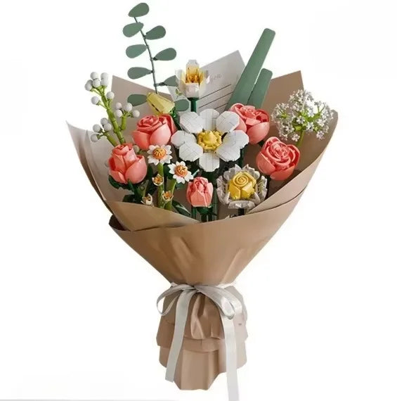 Big Flowers Bouquet Building Blocks Set Flowers Models Home Decor Botanical Collection Bricks Toys for Adults Mother's Day