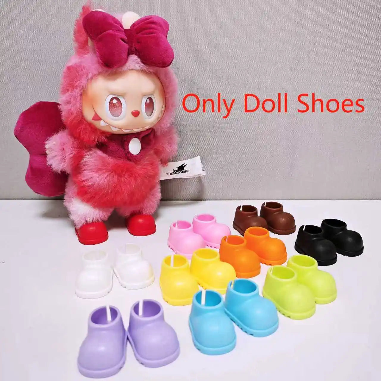 For Labubu Pink Shoes, Labubu Accessories 15cm - 17cm Labubu Universal Shoes, Dolls, Mini Sandals
