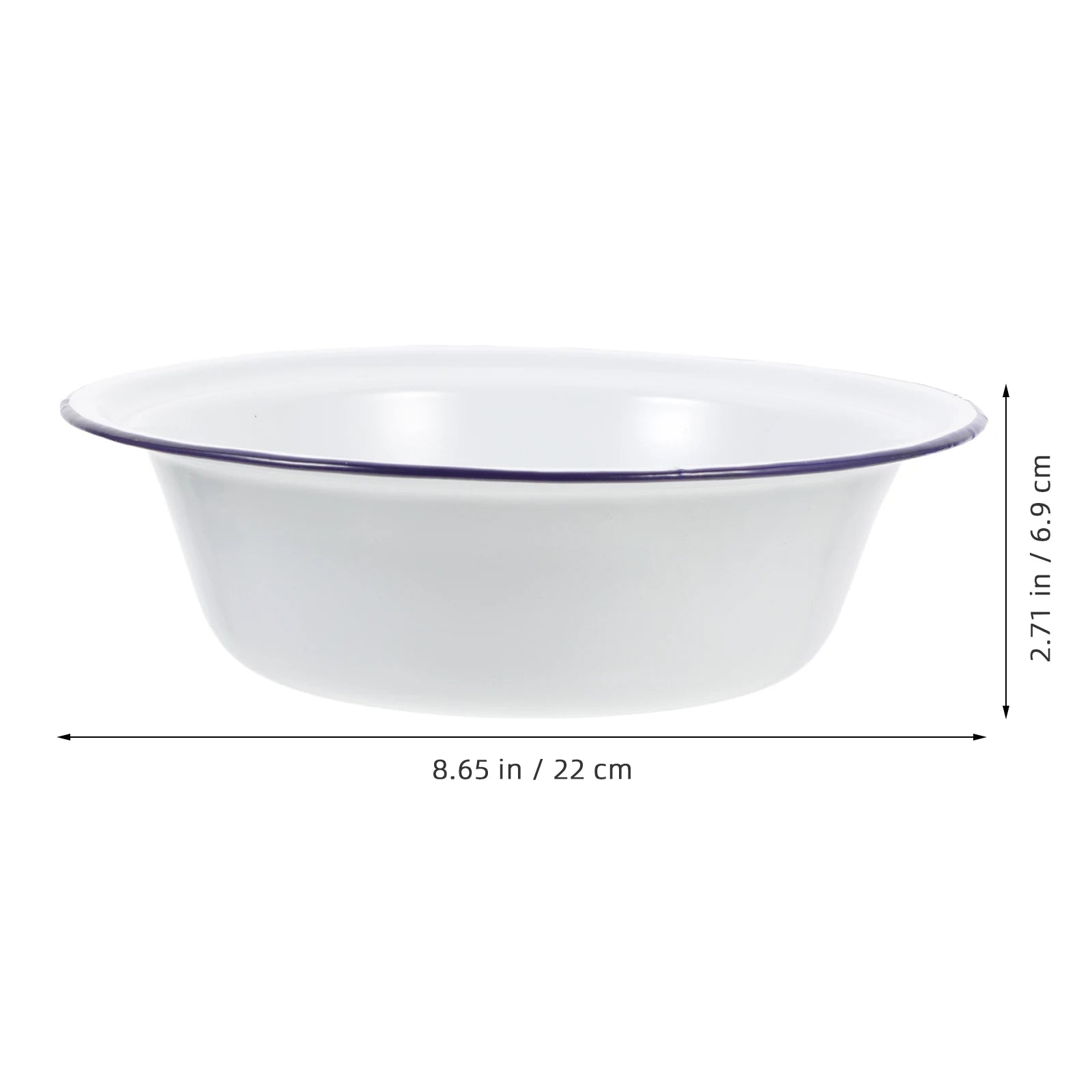 1pcs Enamel Bowl Vintage Style With Lid Soup Storage Basin Heavy Duty Kitchen Enamelware Mixing Salad Dough Retro Home accessory
