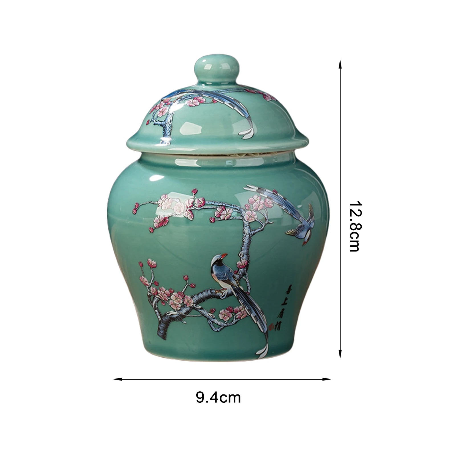 Vintage Bottle Vase Ceramic Ginger Jar with Lid Chinese Classical Decorative Jar Celadon Vase Storage Jars Candy Pots Home Decor