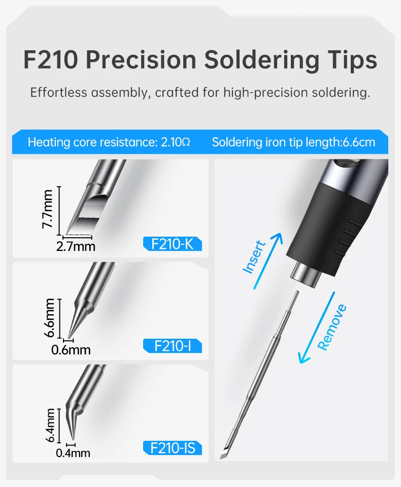 FINIRSI HS03 Cordless Soldering Iron, 100-450°C Replaceable Battery Continuous Soldering Wired/Wireless Modes Compatible T210
