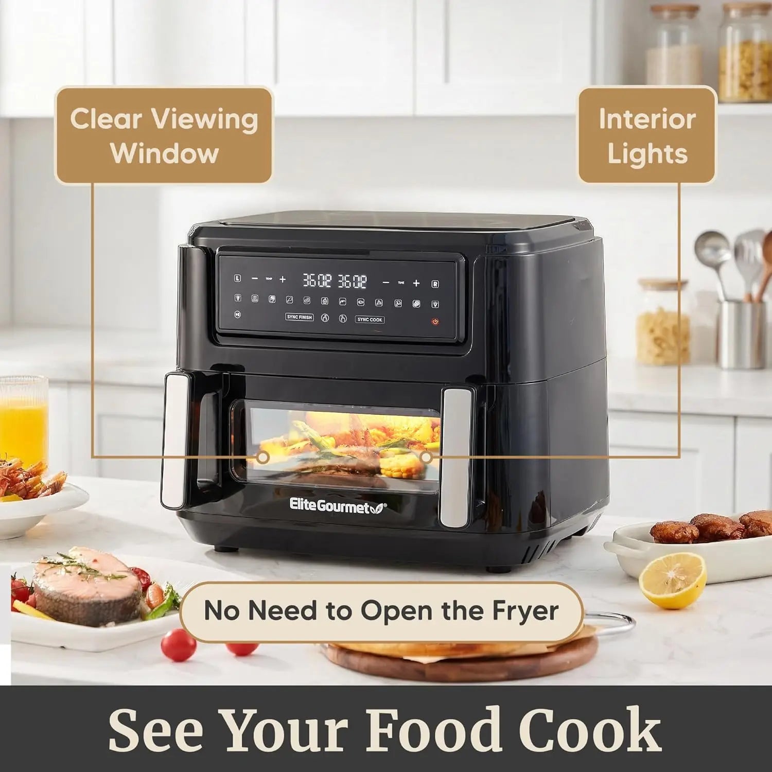 Dual Zone Air Fryer Oven 11QT, Sync Finish & Cook, PFAS Free Nonstick, 10 Presets for Air Fry Bake Roast Broil Toast Dehydrate