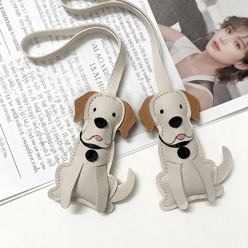 [HS][HS]1Pc New Cute Bichon Frise Labrador Retriever Dog Charms Cute DIY Lanyard Leather Dog Bag Charms