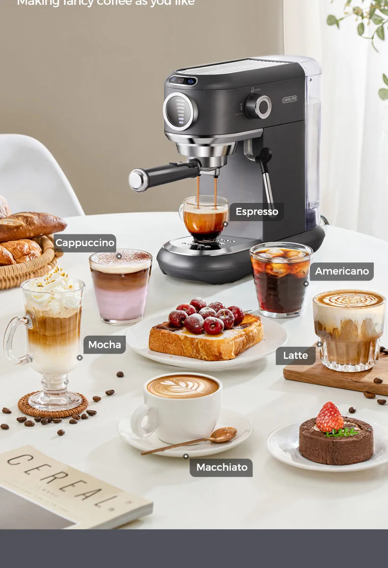 Cafelffe 4in1 Coffee Machine Dolce gusto Nes Capsule Espresso Maker ESE Pod Ground Gift for Lover,Dad,Mom Cafetera304 Cappuccino