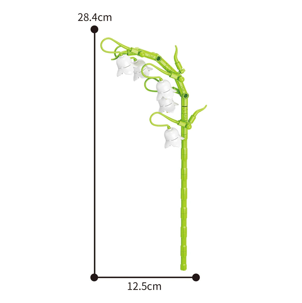 Creativity Potted Plants Bouquet Rose Lily Flower Home Desk Plant Decoration Assemble Building Blocks Bricks Toys Girls Gift