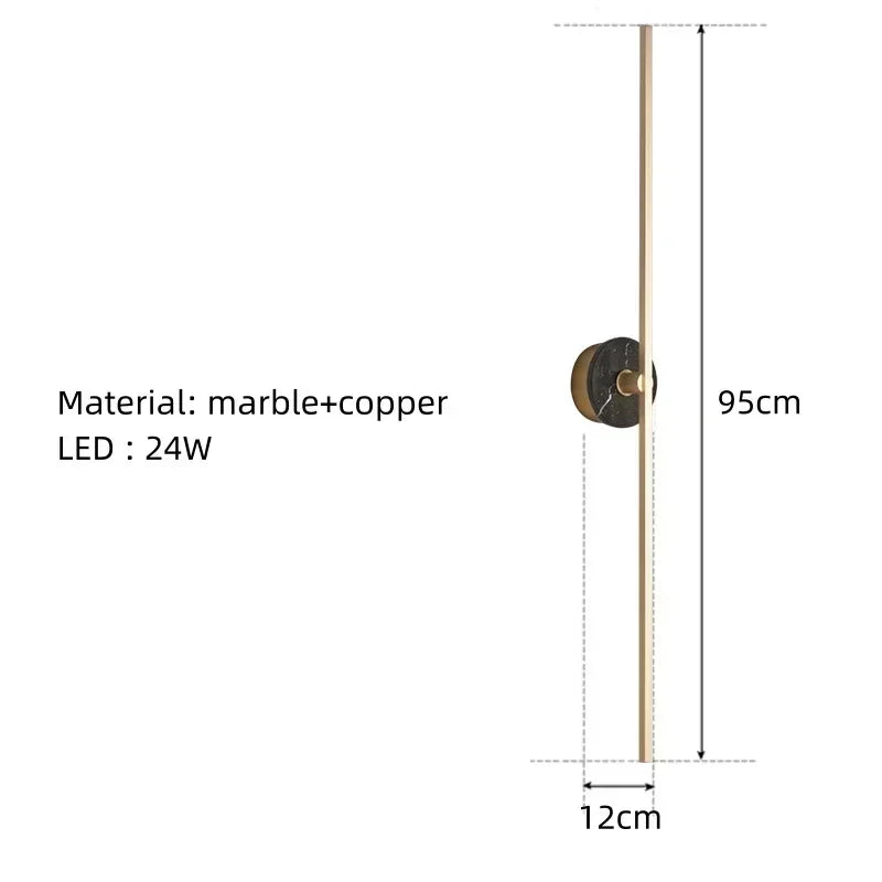 Natural Marble Wall Lamp Minimalist Brass Line Lighting Room Decor For Parlor Dining Room Bedroom Aisle Hotel Gold Dropshipping