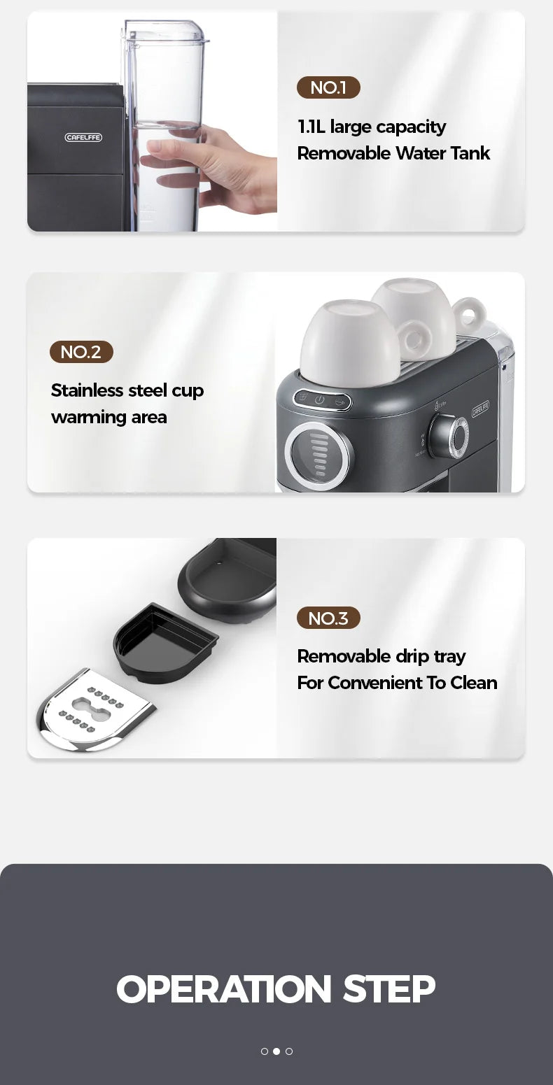 Cafelffe 4in1 Coffee Machine Dolce gusto Nes Capsule Espresso Maker ESE Pod Ground Gift for Lover,Dad,Mom Cafetera304 Cappuccino