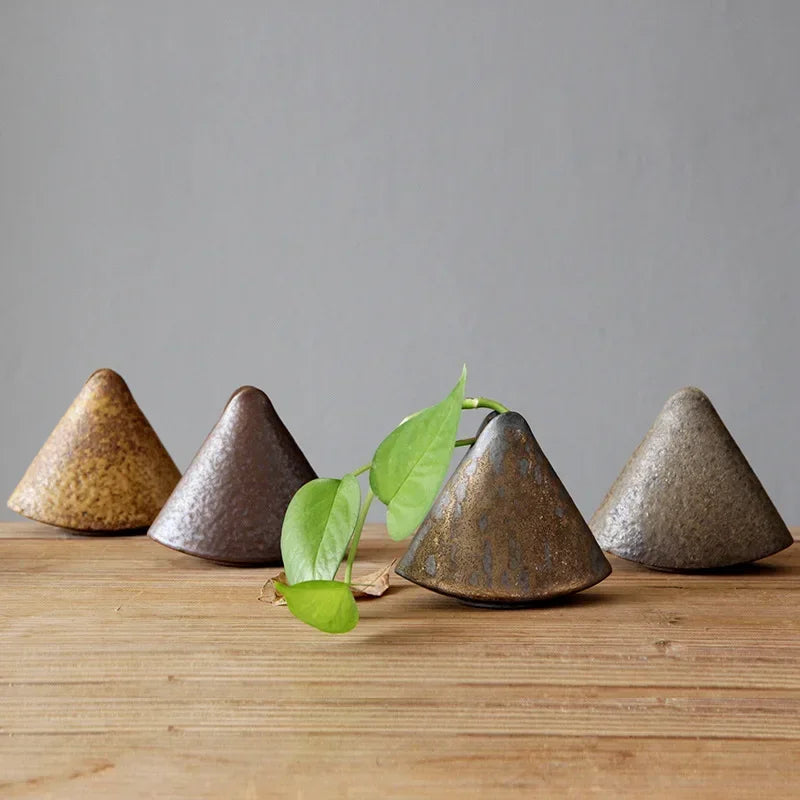 Rough Pottery Vase Ornaments Retro Tea Ceremony Flower Ware  Zen Flower Arrangement Ceramic Tabletop Vase Decorative Ornaments