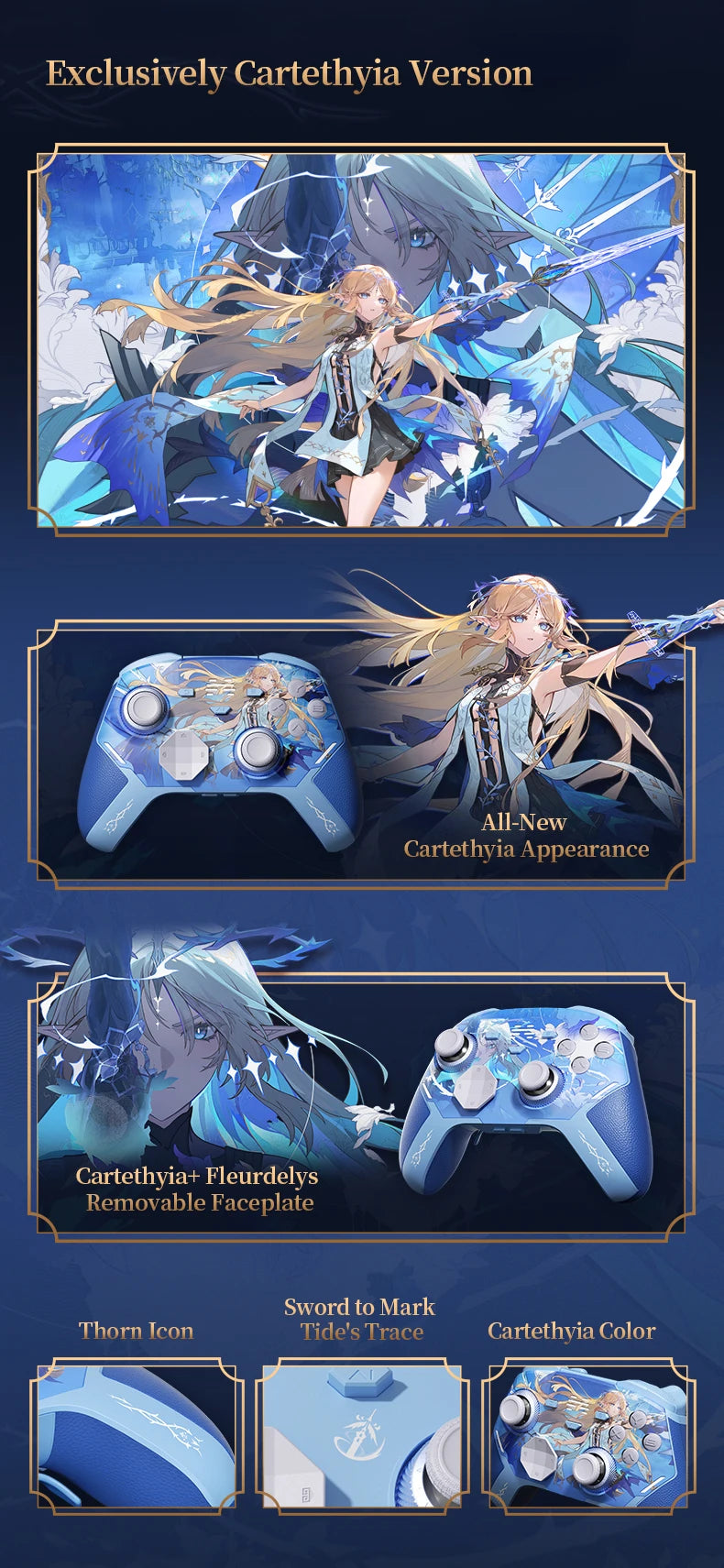 BEITONG Wuthering Waves Gamepads Phrolova/Cartethyia Ver KP40D Elite Controller Hall/Micro Vibration Trigger Force TMR Joystick