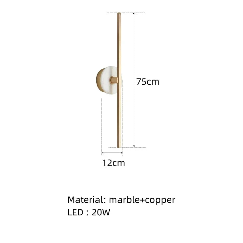 Natural Marble Wall Lamp Minimalist Brass Line Lighting Room Decor For Parlor Dining Room Bedroom Aisle Hotel Gold Dropshipping