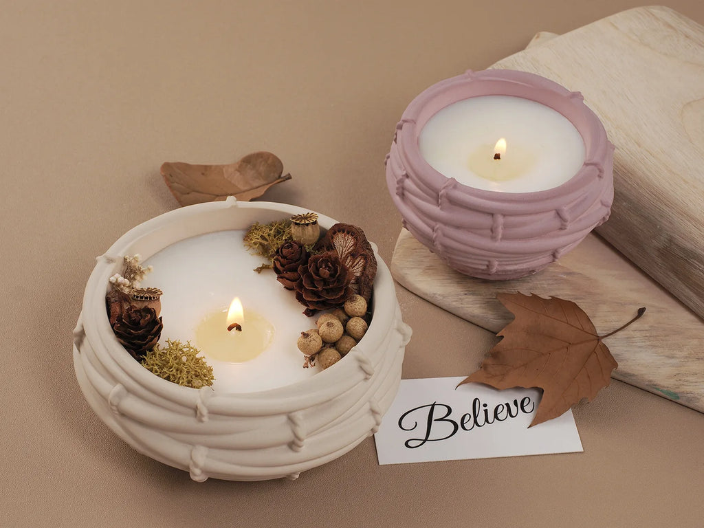 Creative Bamboo Basket Candle Bowl Silicone Mold DIY Bird Nest Flowerpot Concrete Cement Mold Jewelry Storage Tray Craft Casting