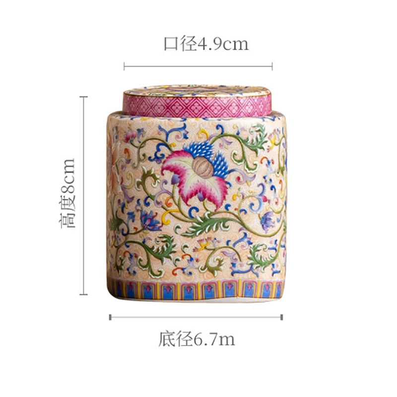 Enamel Ceramic Tea Jar Tea Box Sealed Moisture-proof Jar Teas Container Teas Storage Jar Candy Jars Creative Storage Jars