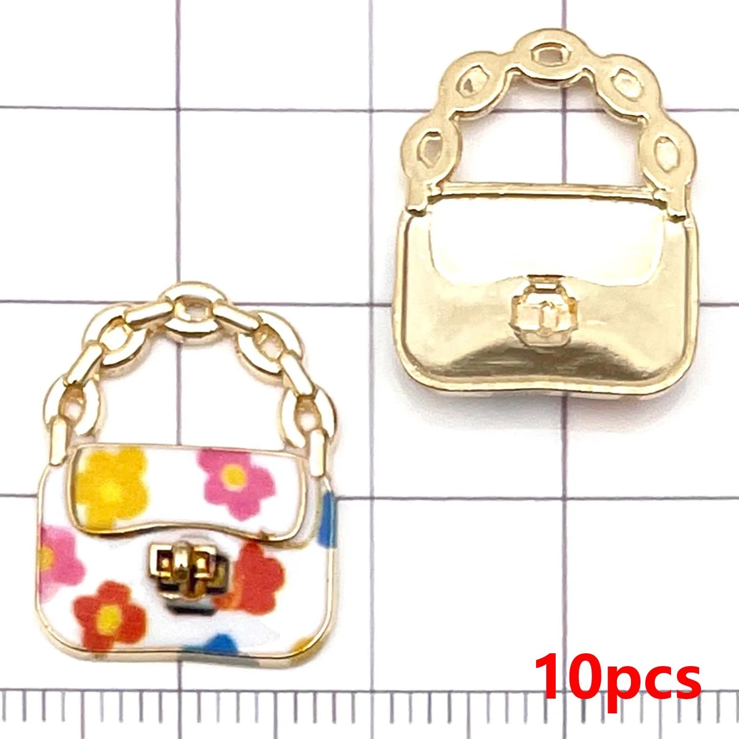 10pcs Colorful Fashion Women's Handbag Charms Alloy Pendants for DIY Bracelets Necklaces Earrings Jewelry Making Accessories