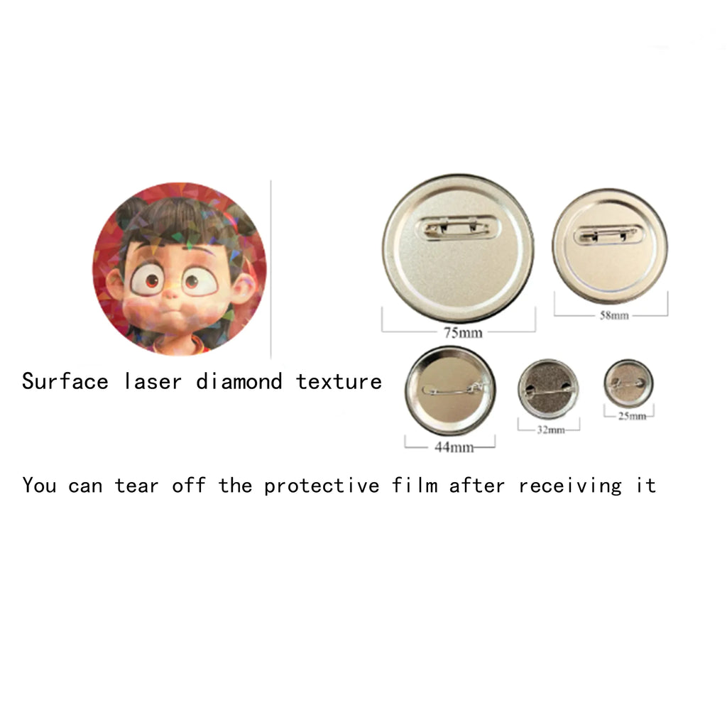 M-Monchhichi Cute Badges Fashion New Hip Hop Versatile Round Metal Badge Cartoon Pin Gift Wholesale