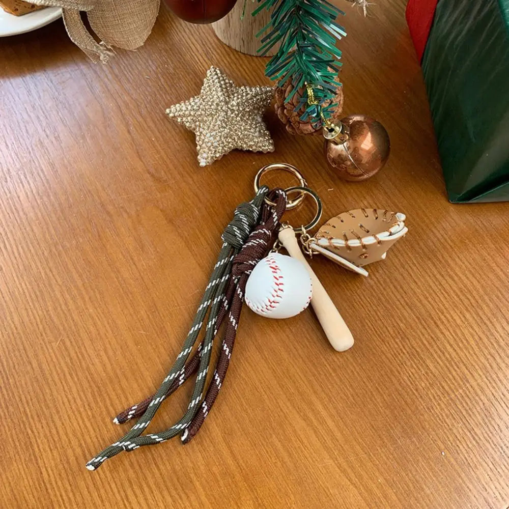 Bag Charms Baseball Braid Rope Pendant Weave Rope Nylon Braid Rope Bag Charms Key Ring Bag Accessories Car Key Chain