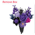 822PCS MOC Gothic Purple Rose Flowers Building Blocks Artificial Botanical Decor Toys Valentines Girlfriend Birthday Bricks Gift