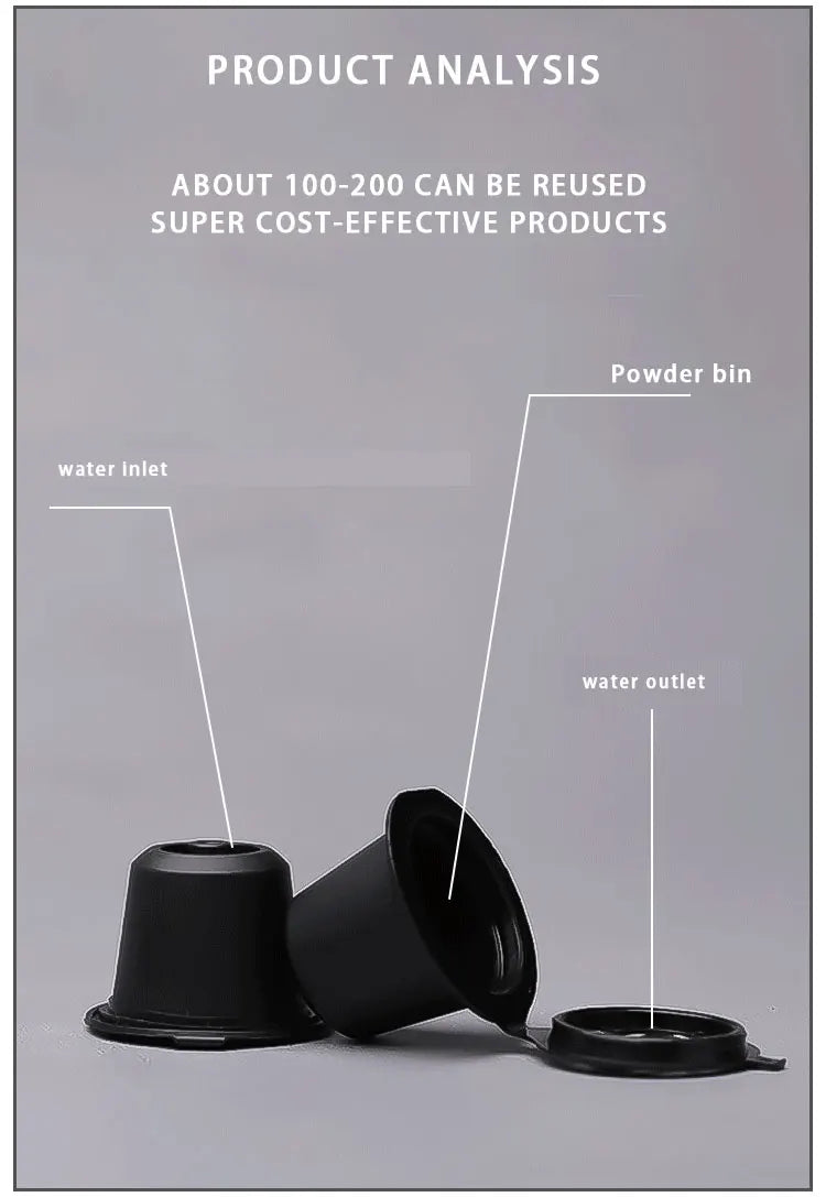 3/6PCS Refillable Reusable Nespresso Coffee Capsule Reutilisable Nespresso Pods with a Spoon a Brush