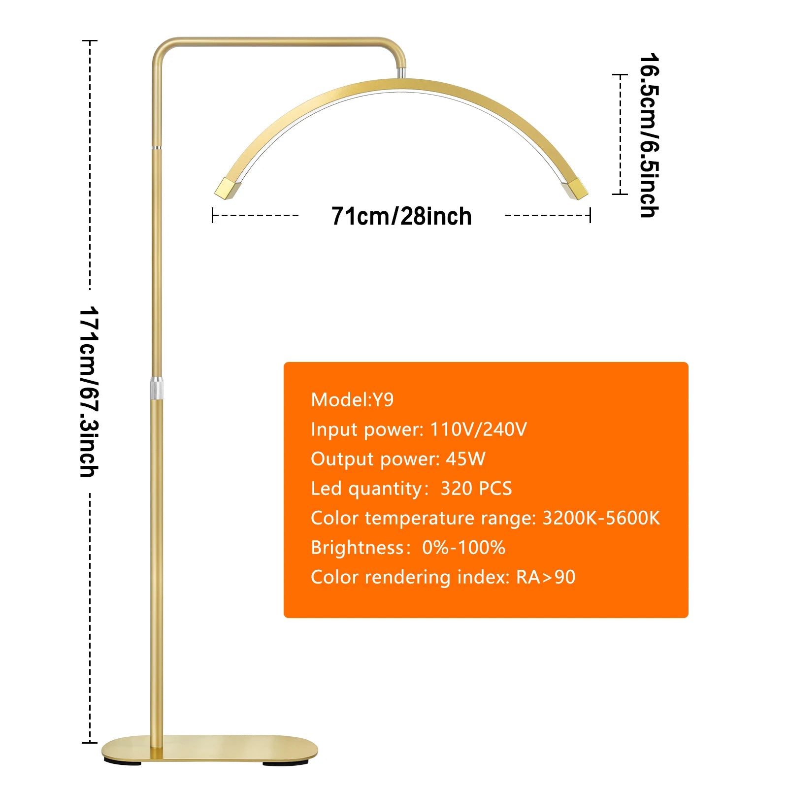 Oversea Warehouse Fast Delivery Floor LED Video Light Half-moon Shaped High Quality Fill Light For Beauty Salon Makeup