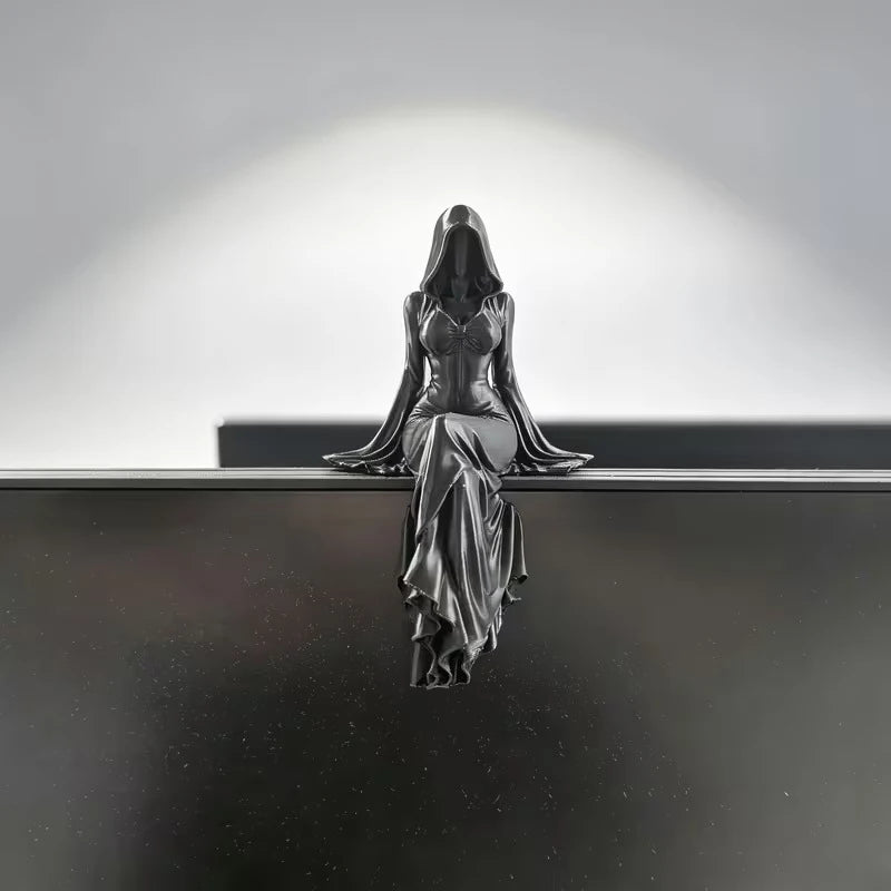 3D Printed Skeleton Lady Statue Gothic Art Figurine Home Desktop Ornament Halloween Decor Collectible Craft Gift