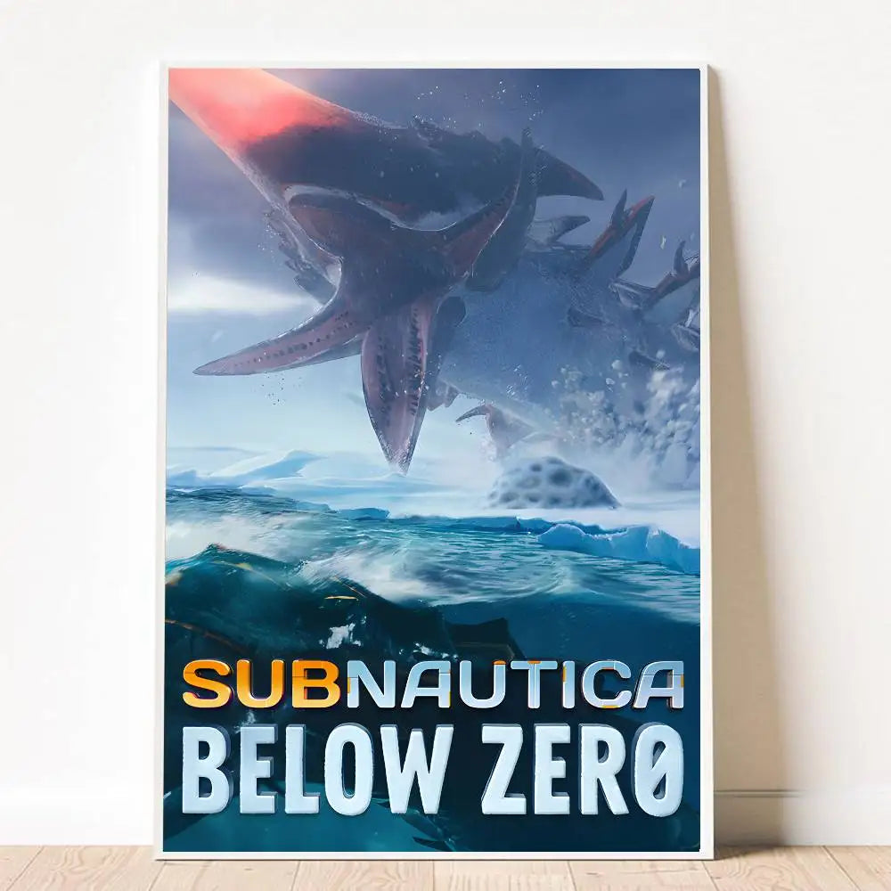 Anime Subnautica Poster HD Home Decor Sticky Wall Waterproof Home Living Room Bar Aesthetic Decor