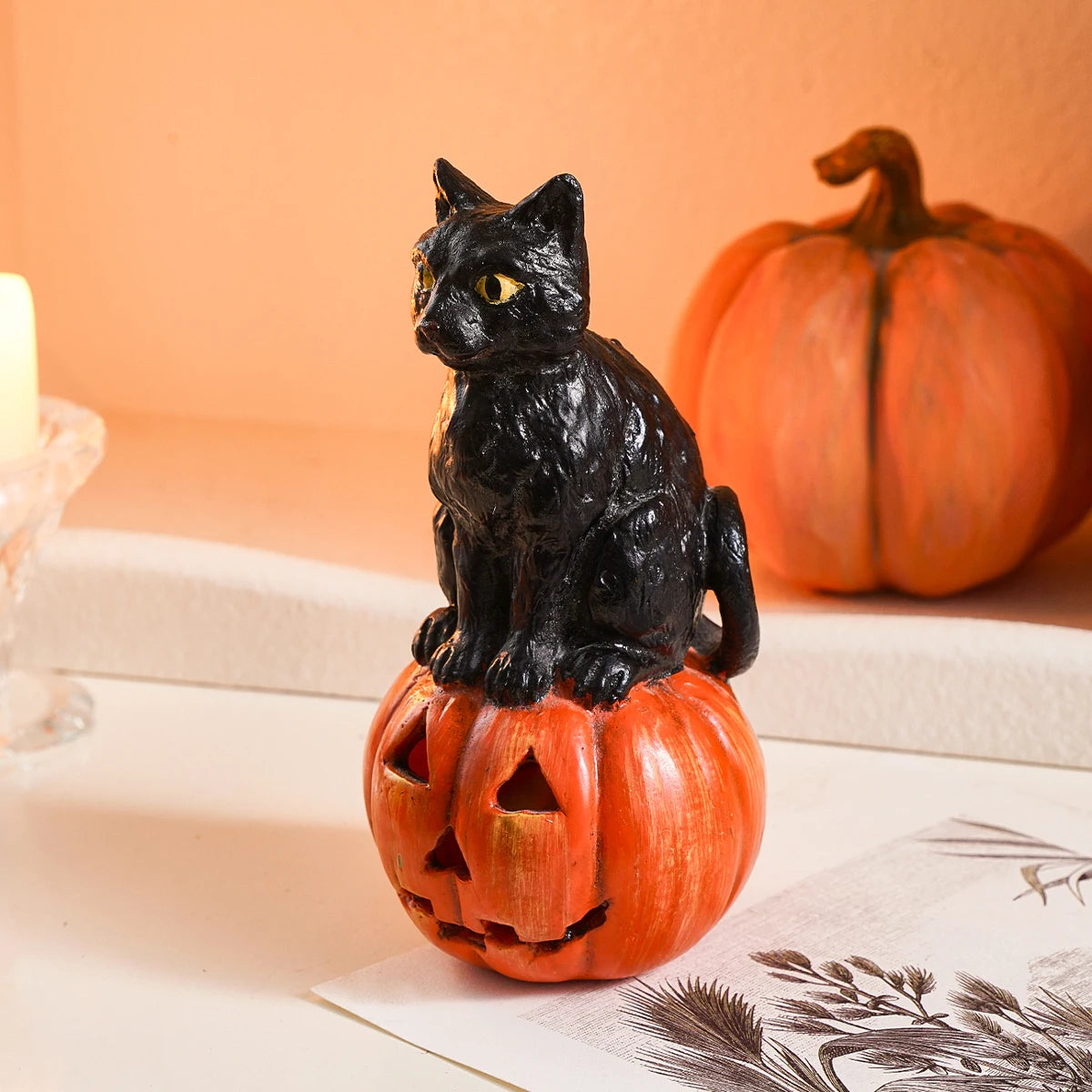 1PC,Halloween Decor Creative Black Cat squatting Shape Home decoration ornament