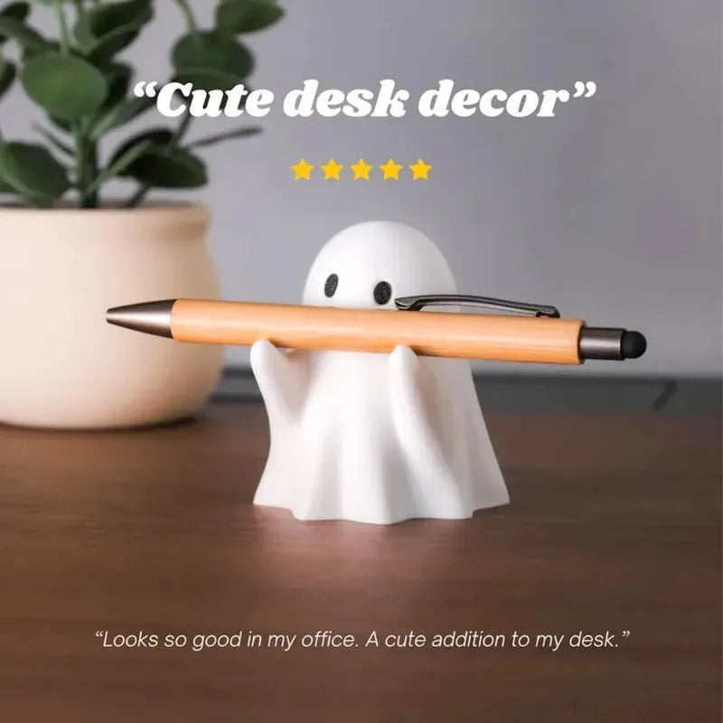 Ghost Pen Holder - Cute Desktop Organizer for Office & Home, Halloween Decor Creative Gift, Funny Stationery Stand (1PC)